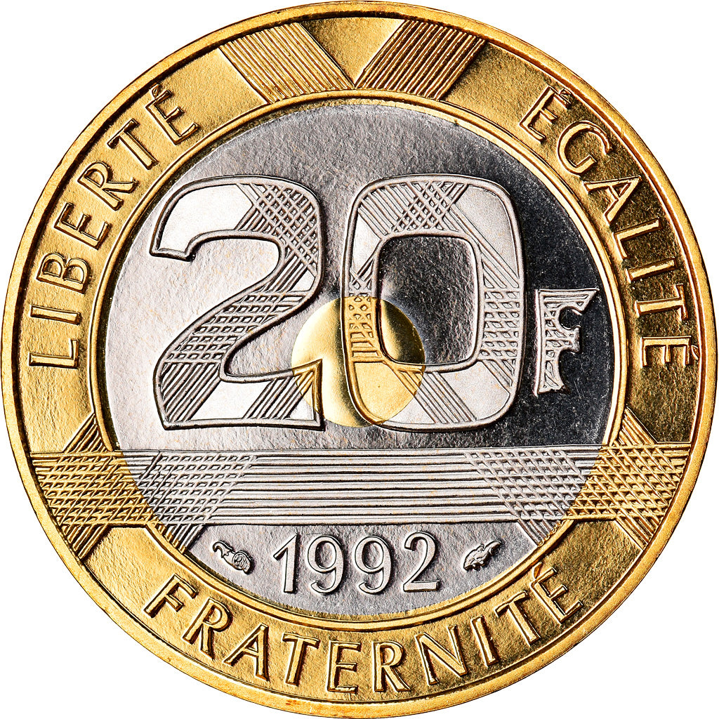 Coin, France, Mont Saint Michel, 20 Francs, 1992, Paris, Proof, MS(65-70)