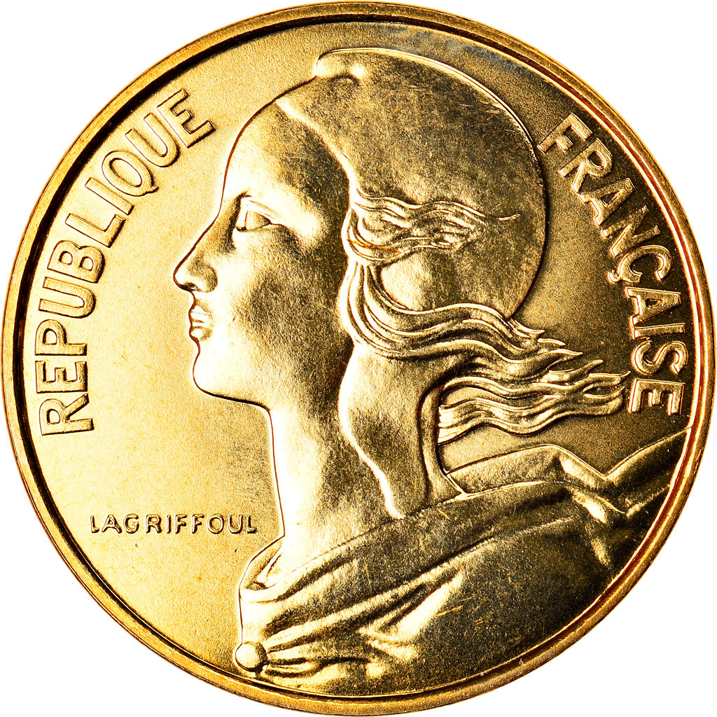 Moneta, Francja, Marianne, 10 Centimes, 1990, Paris, MS(65-70), Aluminium-Brąz