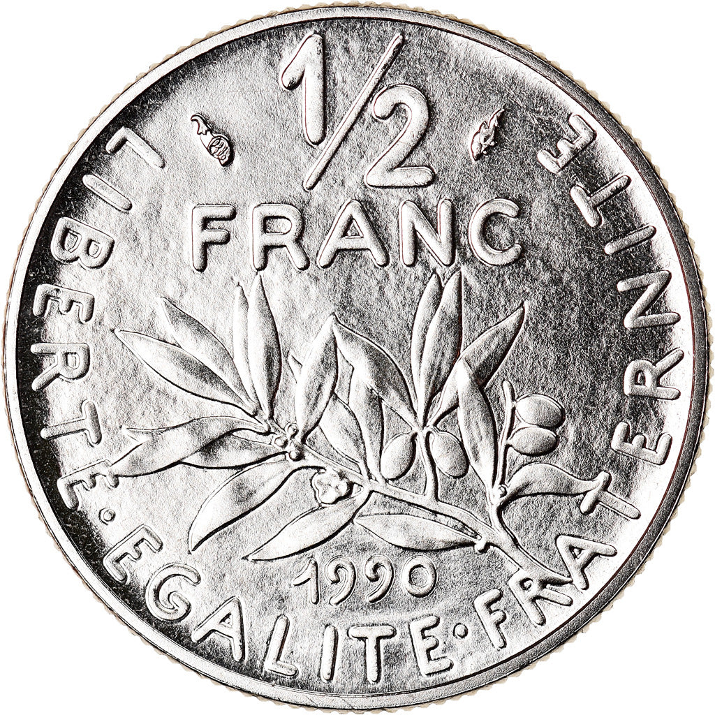 Coin, France, Semeuse, 1/2 Franc, 1990, Paris, MS(65-70), Nickel, KM:931.1