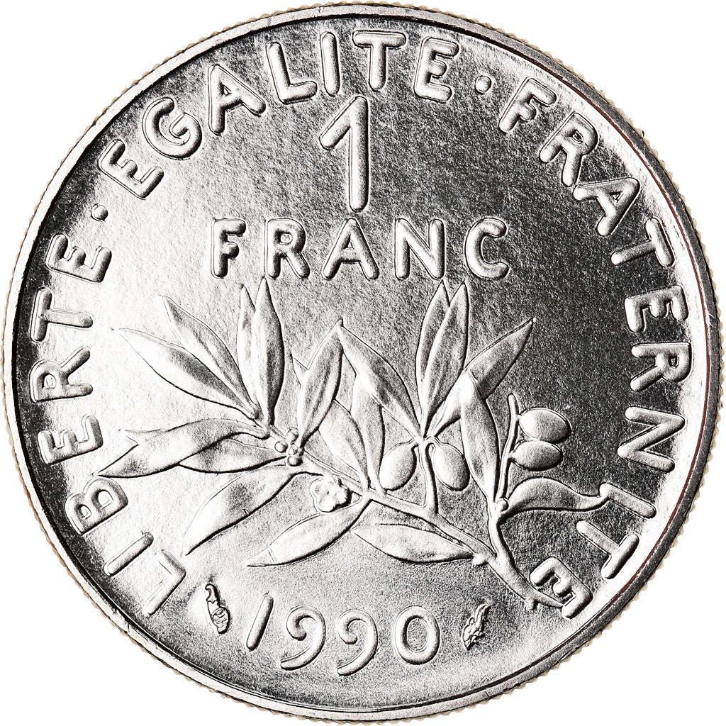 Coin, France, Semeuse, Franc, 1990, Paris, MS(65-70), Nickel, KM:925.1