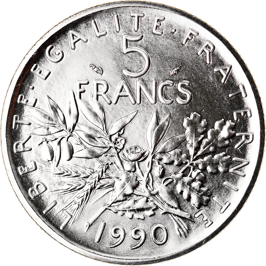 Coin, France, Semeuse, 5 Francs, 1990, Paris, MS(65-70), Nickel Clad