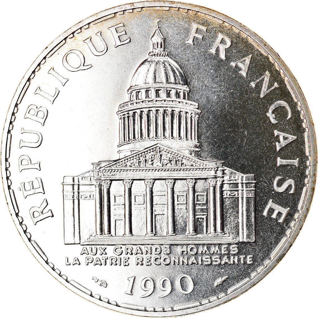 Coin, France, Panthéon, 100 Francs, 1990, Paris, MS(65-70), Silver, KM:951.1