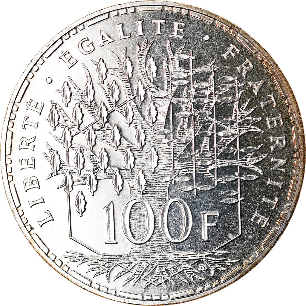 Coin, France, Panthéon, 100 Francs, 1990, Paris, MS(65-70), Silver, KM:951.1