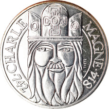Coin, France, Charlemagne, 100 Francs, 1990, Paris, MS(65-70), Silver, KM:982