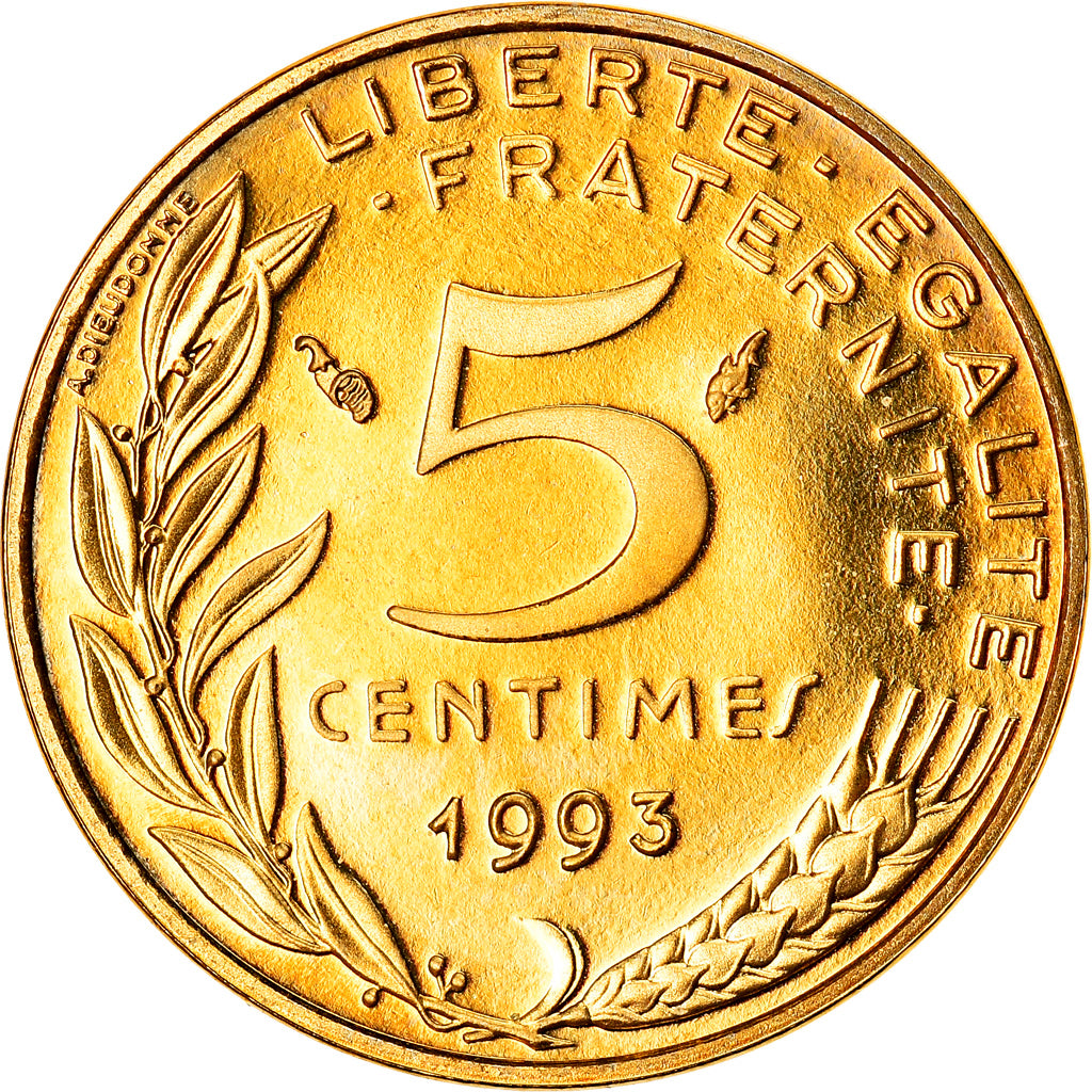 Coin, France, Marianne, 5 Centimes, 1993, Paris, Proof, MS(65-70)