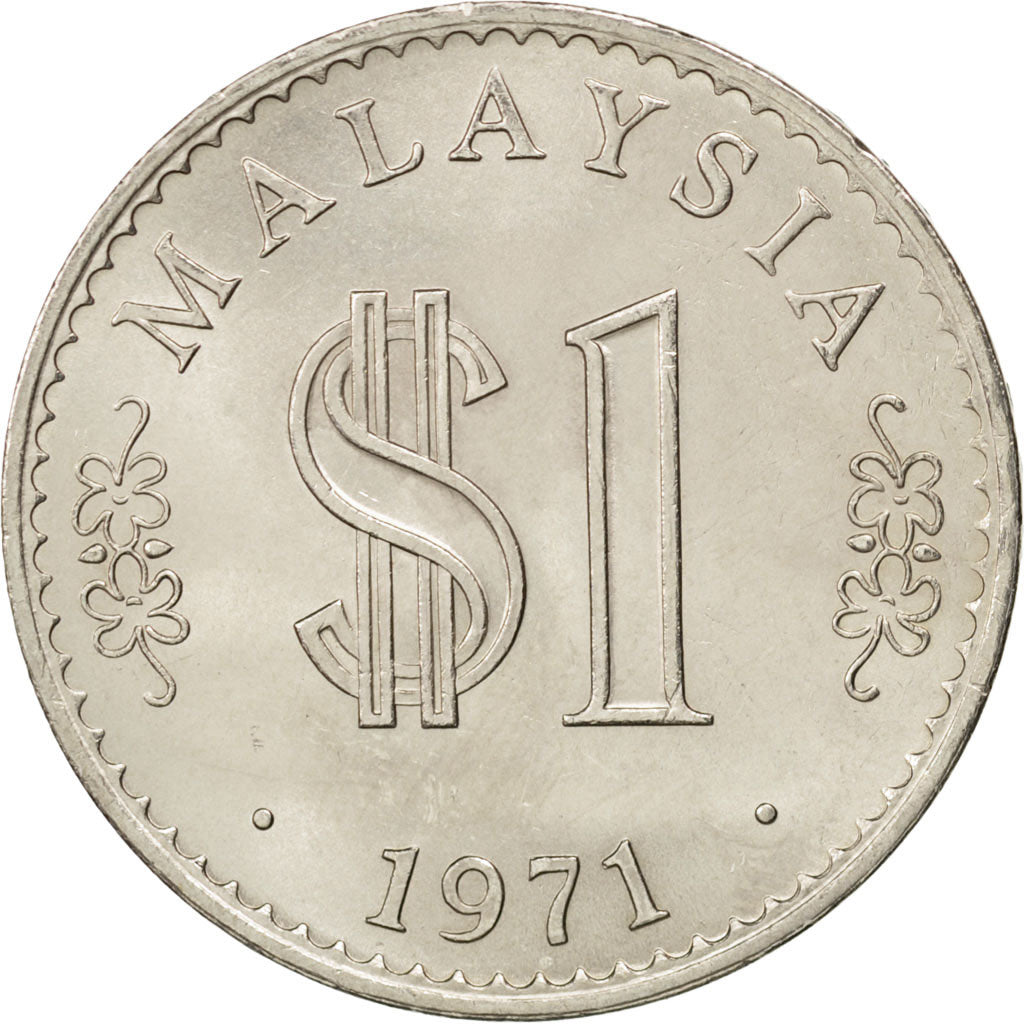 Malaysia, 1 Ringgit, 1971, KM #9.1, MS(63), Cupro-nickel, 33.4, 16.90