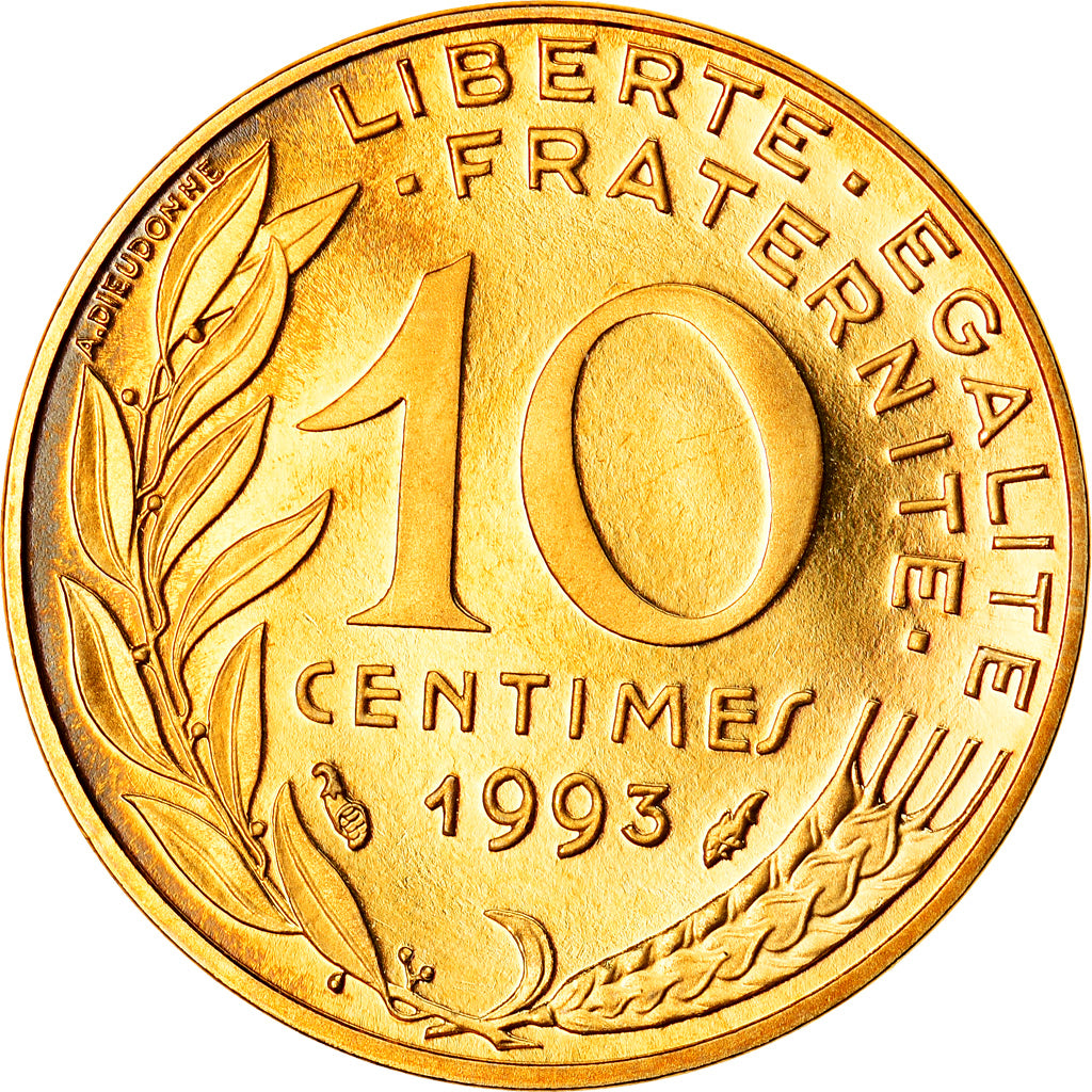 Munten, Frankrijk, Marianne, 10 Centimes, 1993, Paris, Proof, FDC