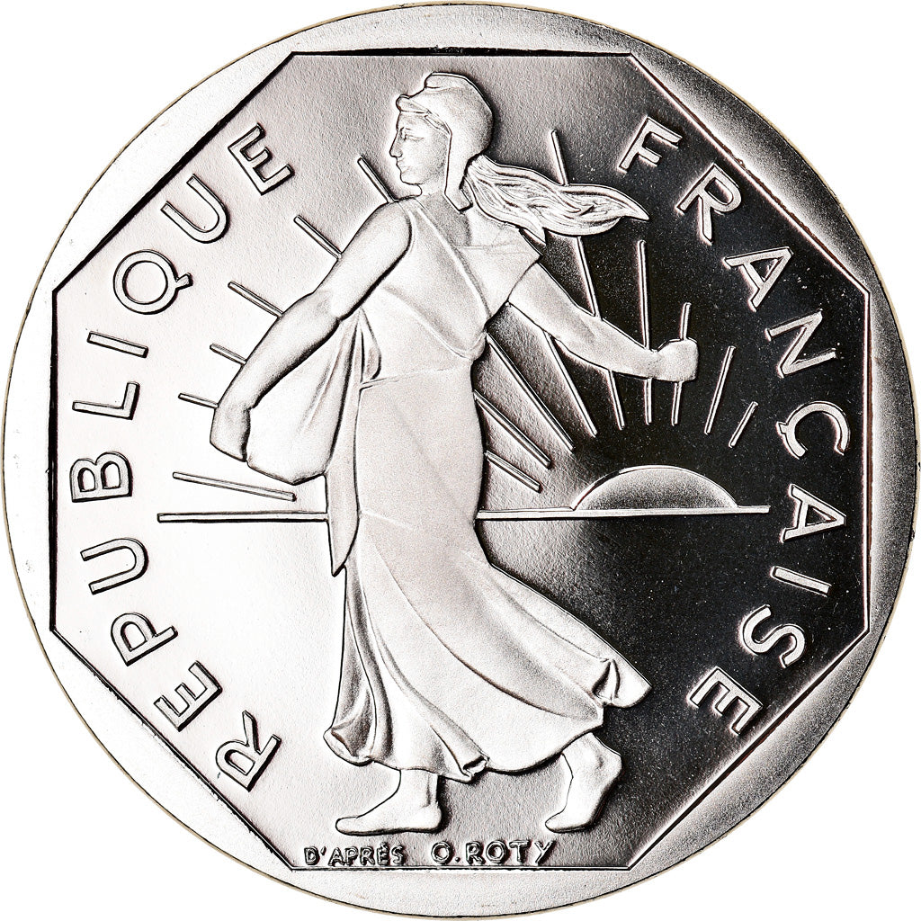 Moeda, França, Semeuse, 2 Francs, 1993, Paris, Proof, MS(65-70), Níquel