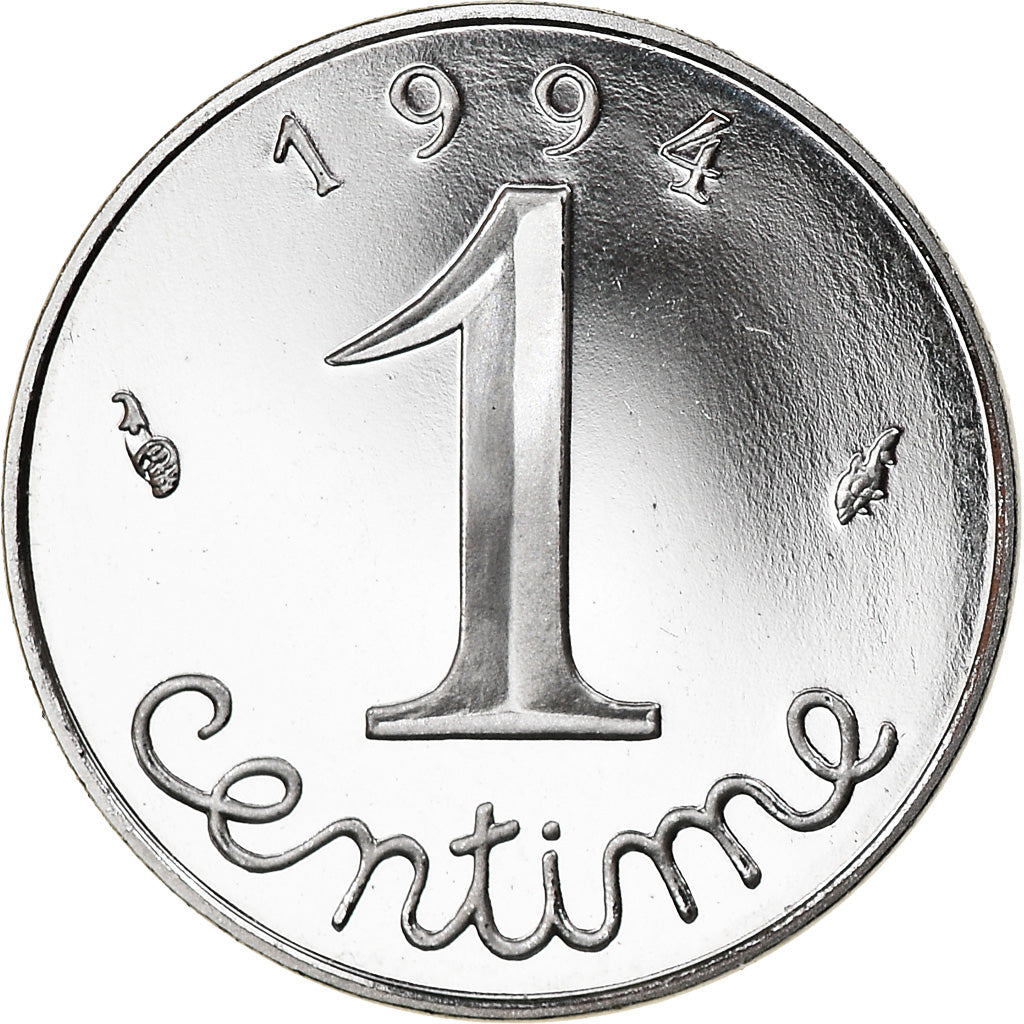 Moeda, França, Épi, Centime, 1994, Paris, Proof, MS(65-70), Aço Inoxidável