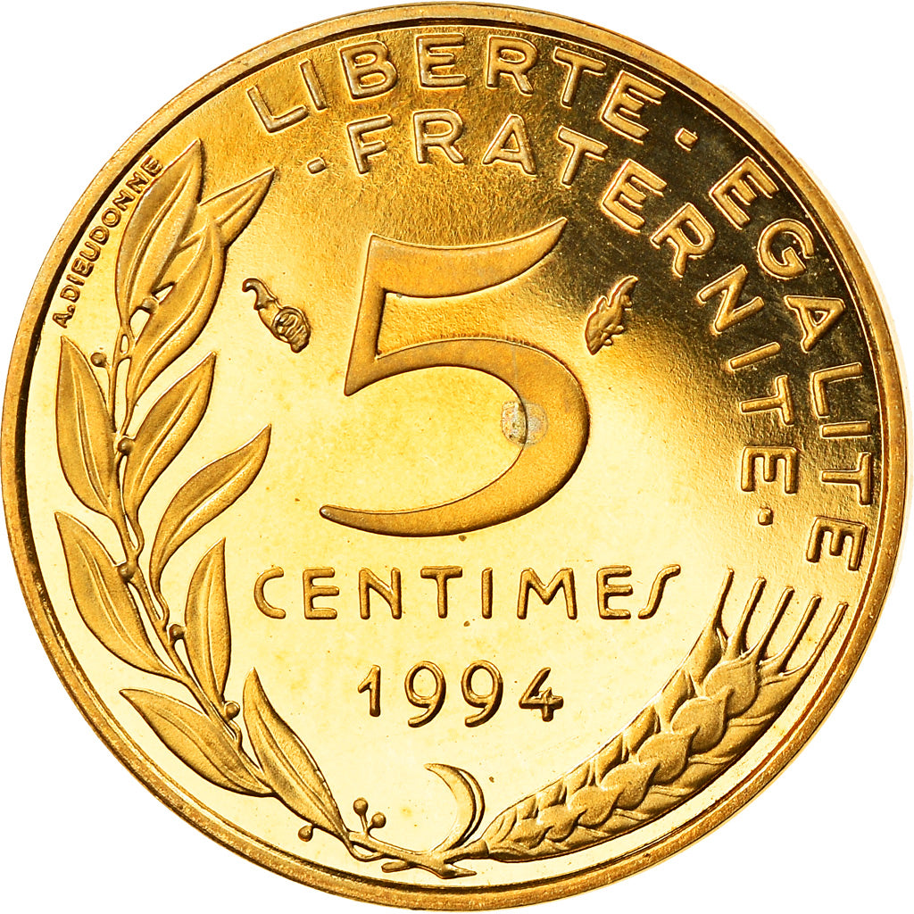 Münze, Frankreich, Marianne, 5 Centimes, 1994, Paris, STGL, Aluminum-Bronze