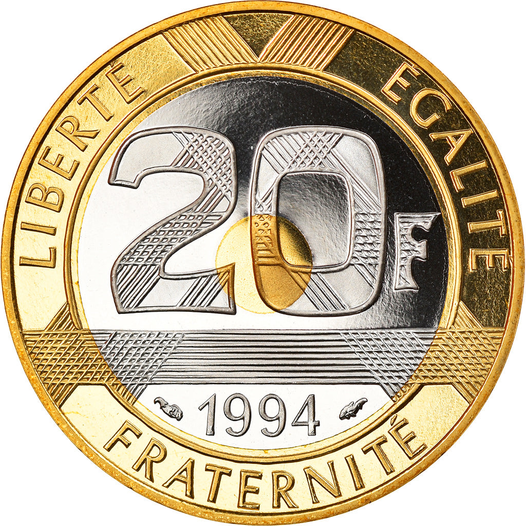 Coin, France, Mont Saint Michel, 20 Francs, 1994, Paris, Proof, MS(65-70)