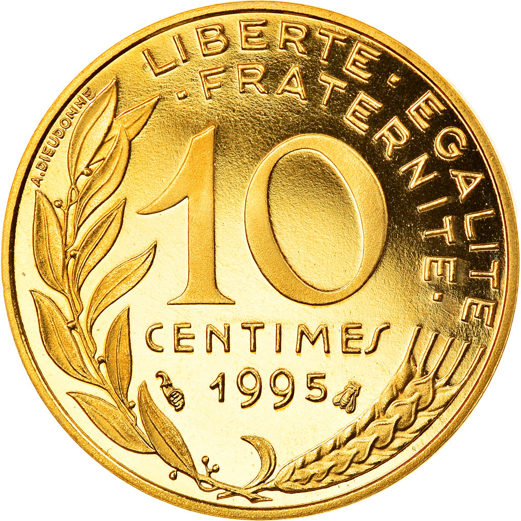 Munten, Frankrijk, Marianne, 10 Centimes, 1995, Paris, Proof, FDC