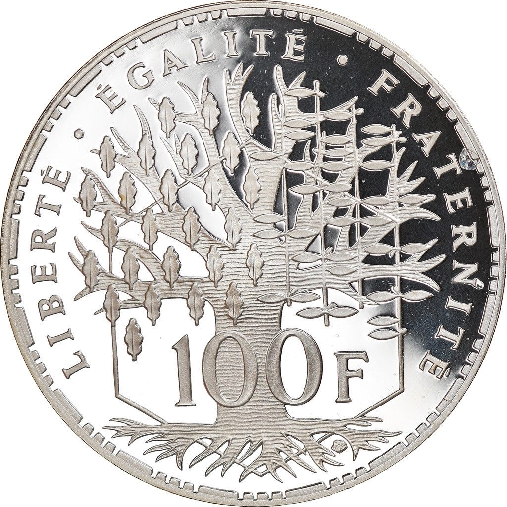 Moeda, França, 100 Francs, 2001, Paris, Proof, MS(65-70), Prata, Gadoury:898a