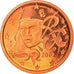 França, 2 Euro Cent, 2002, Paris, Proof, MS(65-70), Aço Cromado a Cobre