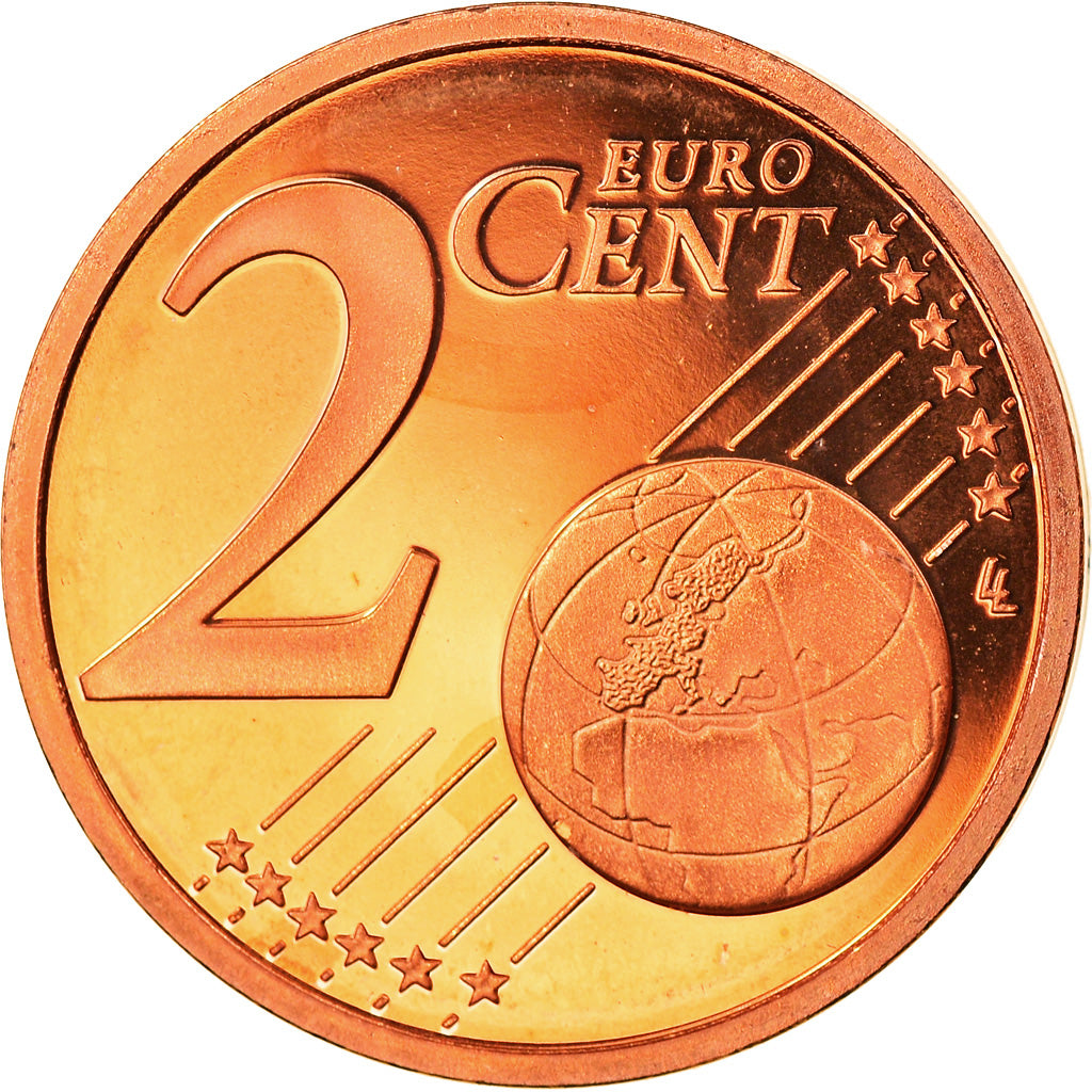 France, 2 Euro Cent, 2002, Paris, Proof, MS(65-70), Copper Plated Steel