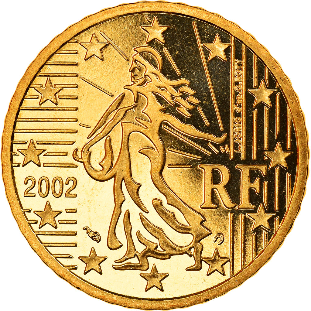 France, 50 Euro Cent, 2002, Paris, Proof, MS(65-70), Brass, Gadoury:6., KM:1287