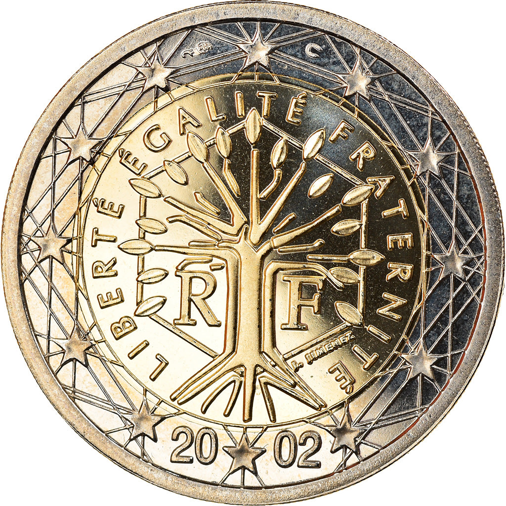 France, 2 Euro, 2002, Paris, Proof, MS(65-70), Bi-Metallic, Gadoury:8., KM:1289