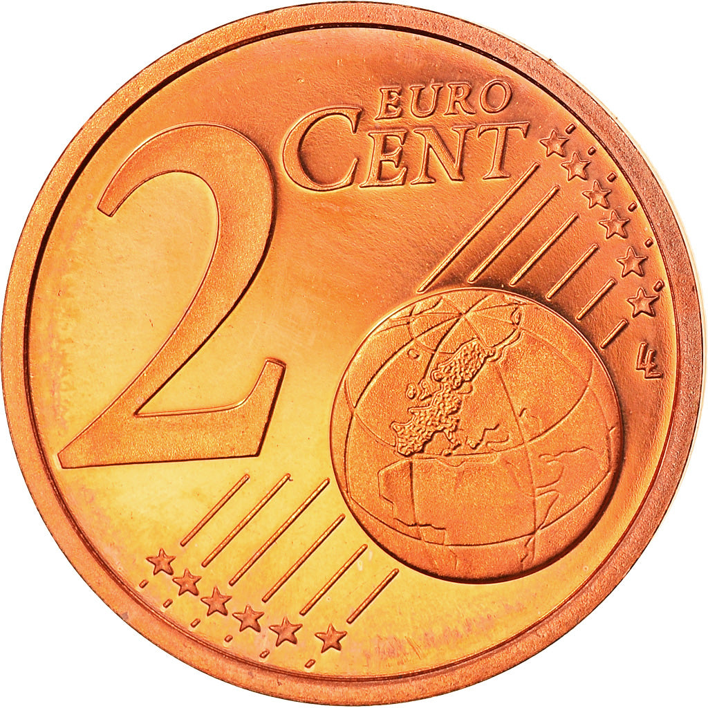 France, 2 Euro Cent, 2001, Paris, Proof, MS(65-70), Copper Plated Steel