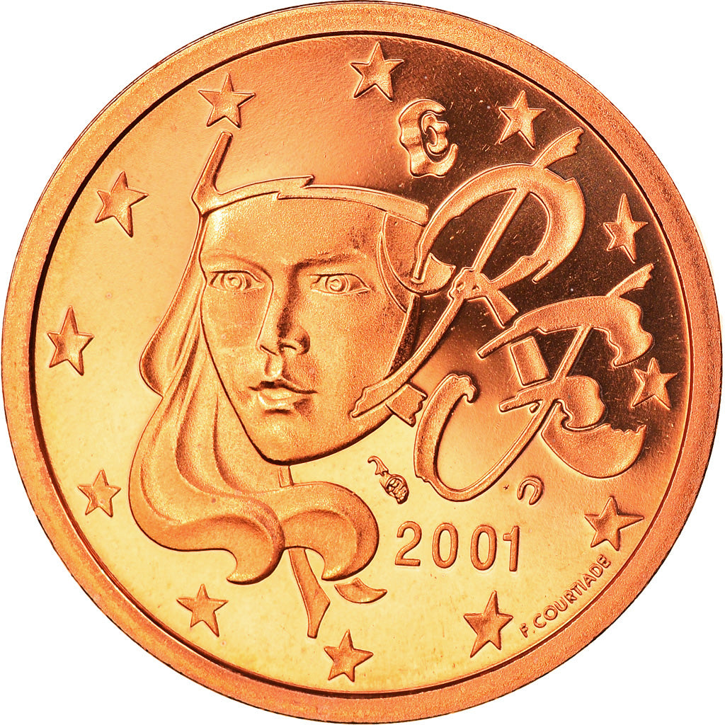 Frankrijk, 5 Euro Cent, 2001, Paris, Proof, FDC, Copper Plated Steel, Gadoury:3
