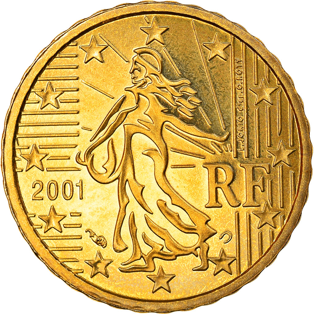 Frankrijk, 10 Euro Cent, 2001, Paris, Proof, FDC, Tin, Gadoury:4a, KM:1285