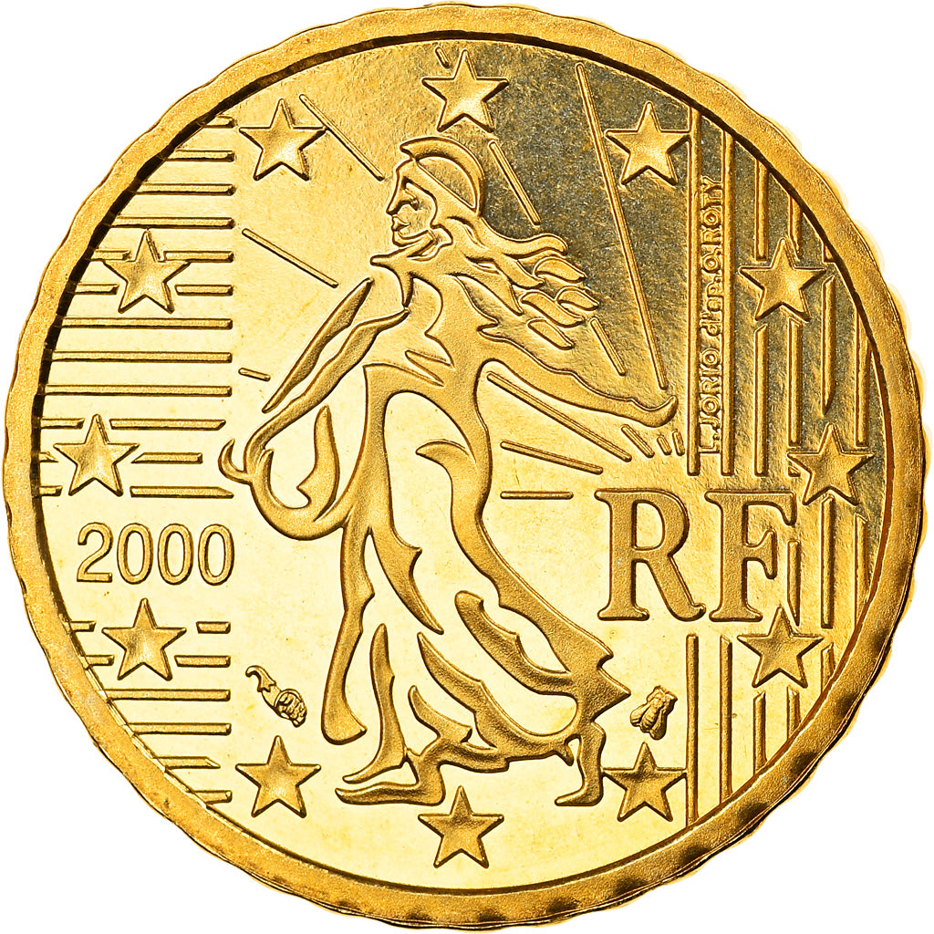 France, 10 Euro Cent, 2000, Paris, Proof, FDC, Laiton, Gadoury:4a, KM:1285