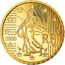 France, 10 Euro Cent, 2000, Paris, Proof, FDC, Laiton, Gadoury:4a, KM:1285