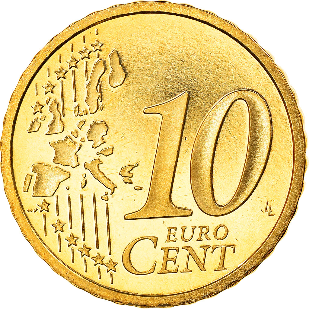 France, 10 Euro Cent, 2000, Paris, Proof, FDC, Laiton, Gadoury:4a, KM:1285