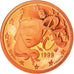 France, Euro Cent, 1999, Paris, Proof, MS(65-70), Copper Plated Steel