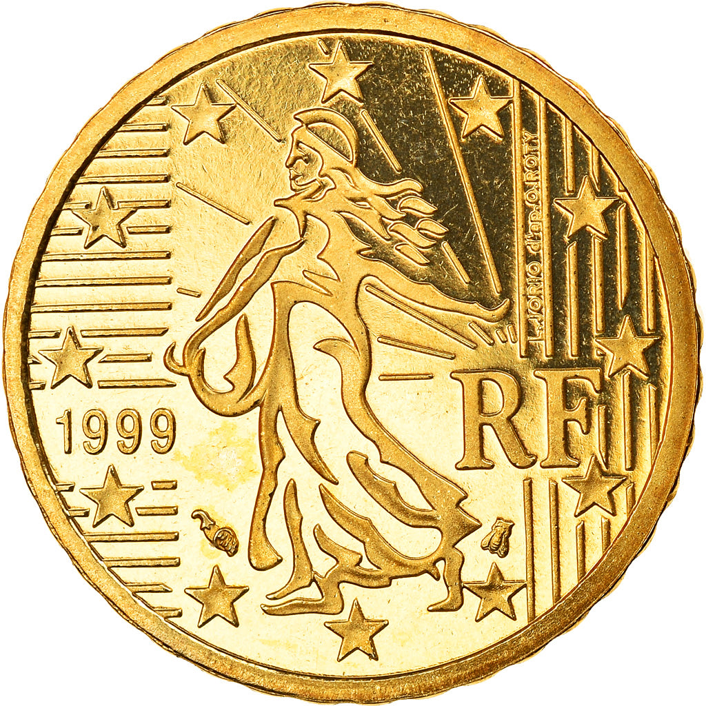 Frankrijk, 10 Euro Cent, 1999, Paris, Proof, FDC, Tin, Gadoury:4., KM:1285