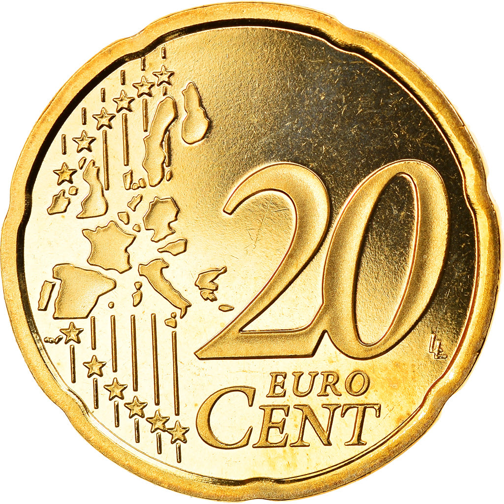 France, 20 Euro Cent, 1999, Paris, Proof, MS(65-70), Brass, Gadoury:5., KM:1286