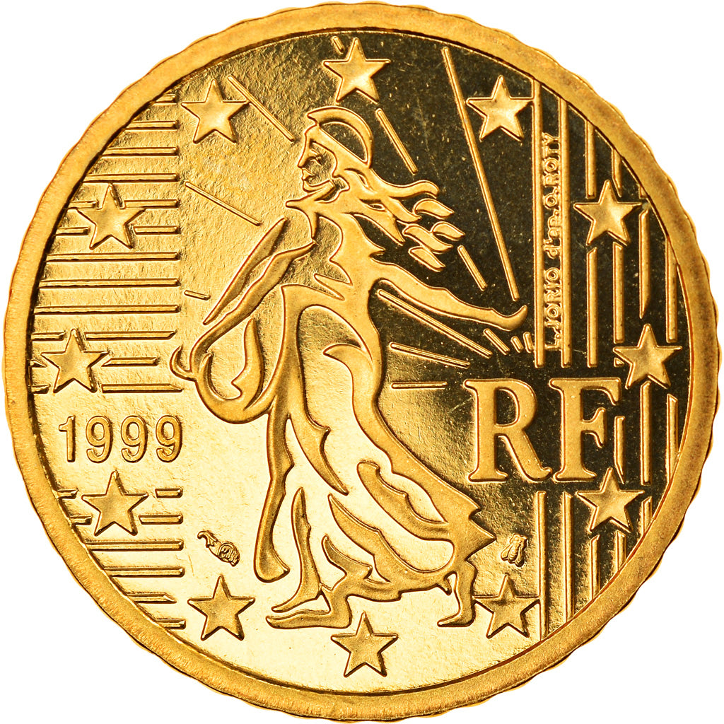 France, 50 Euro Cent, 1999, Paris, Proof, MS(65-70), Brass, Gadoury:6., KM:1287