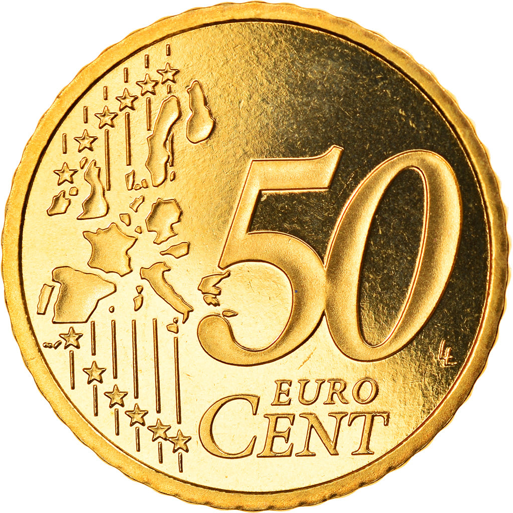 France, 50 Euro Cent, 1999, Paris, Proof, MS(65-70), Brass, Gadoury:6., KM:1287