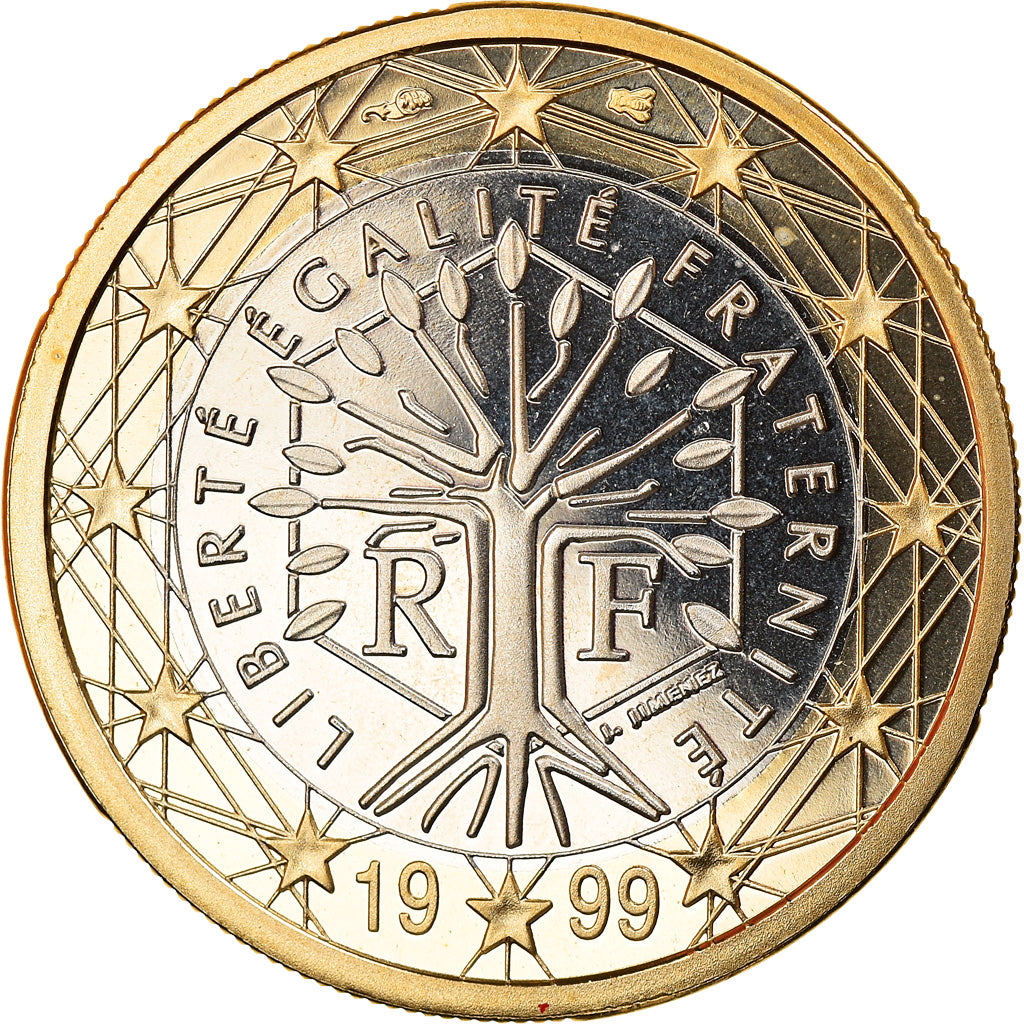 Frankrijk, Euro, 1999, Paris, Proof, FDC, Bi-Metallic, Gadoury:7, KM:1288