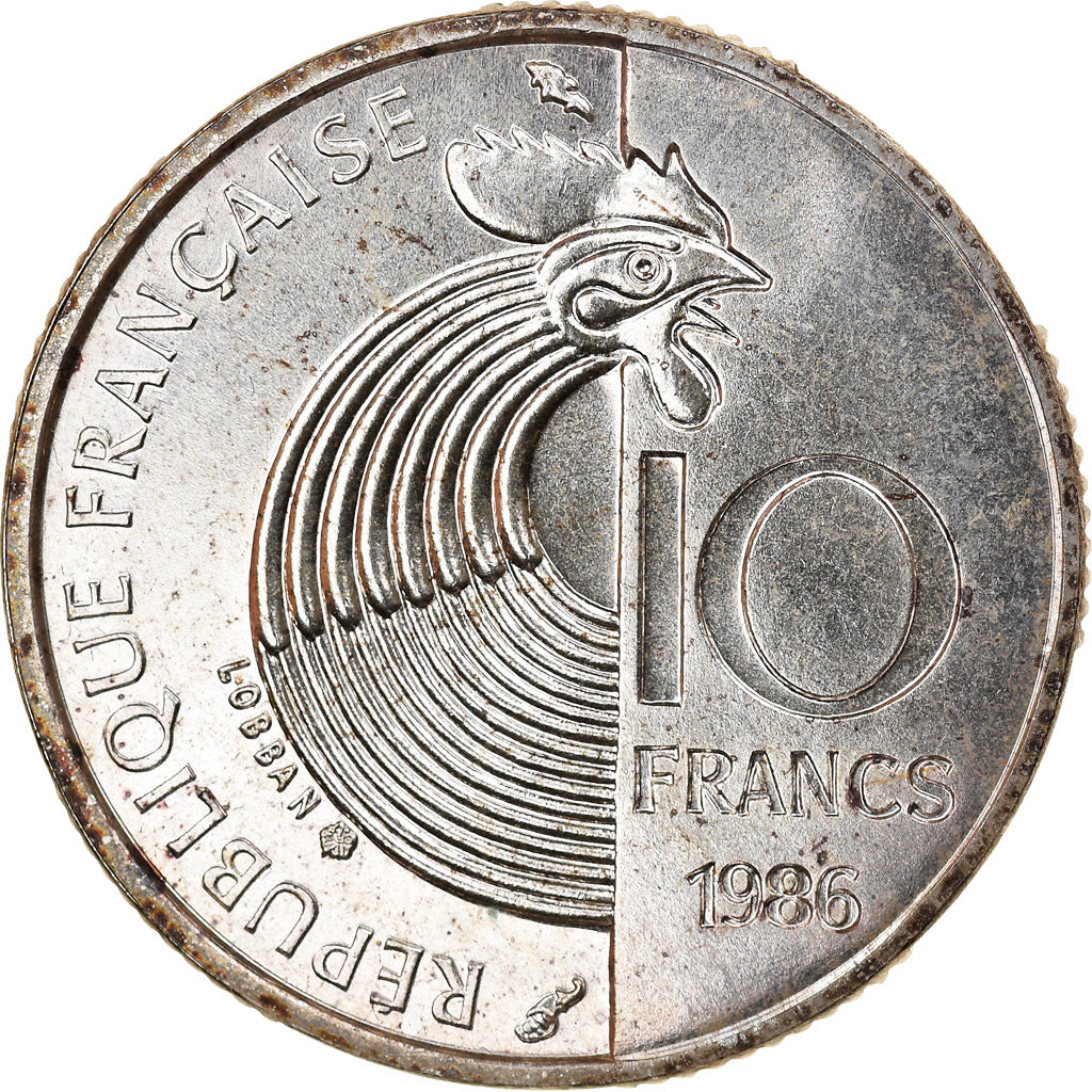 Münze, Frankreich, Schuman, 10 Francs, 1986, Paris, BU, STGL, Silber, KM:958a
