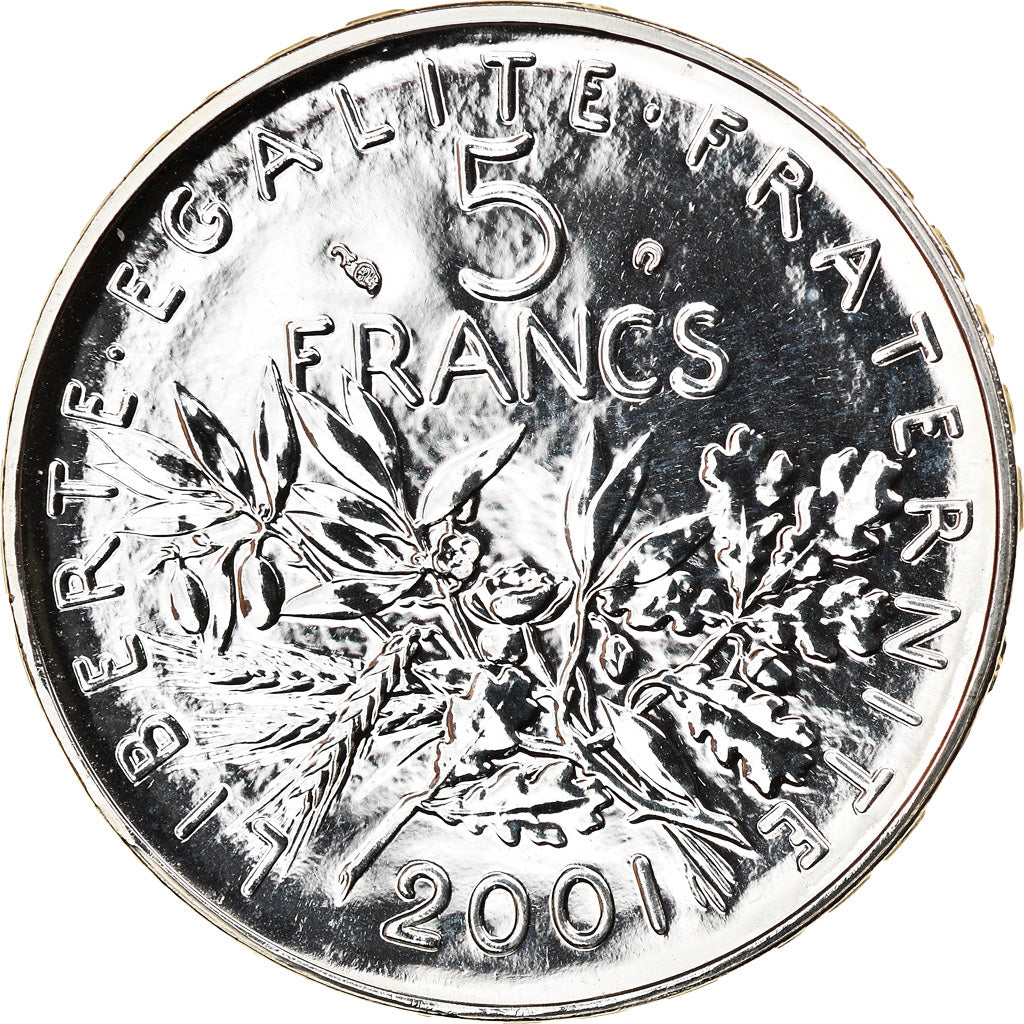 Coin, France, Semeuse, 5 Francs, 2001, Paris, BU, MS(65-70), Silver, Gadoury:771