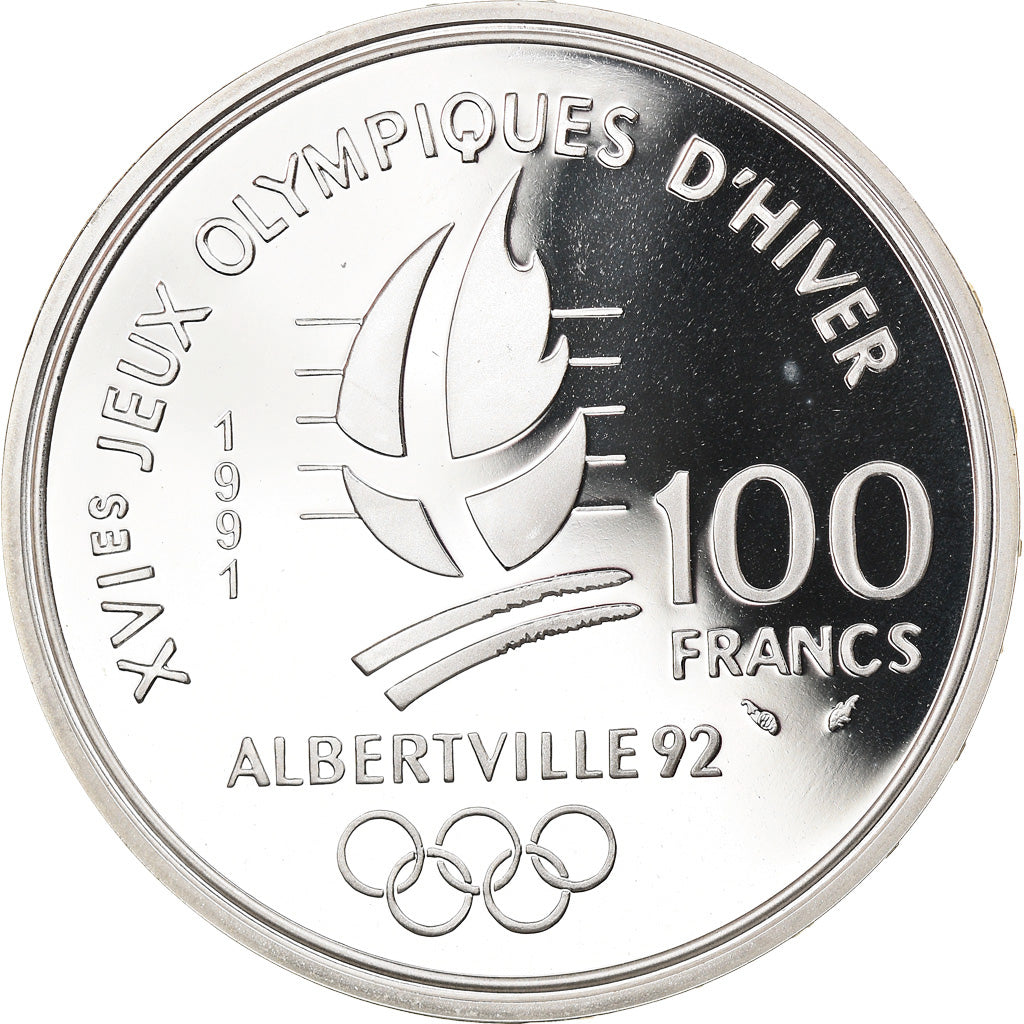 Coin, France, albertville 92, 100 Francs, 1991, Paris, Proof, MS(65-70), Silver