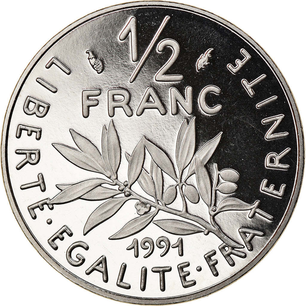 Coin, France, Semeuse, 1/2 Franc, 1991, Paris, Proof, MS(65-70), Nickel