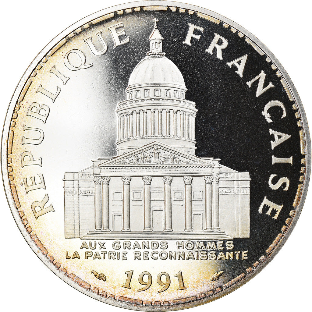 Coin, France, Panthéon, 100 Francs, 1991, Paris, Proof, MS(65-70), Silver