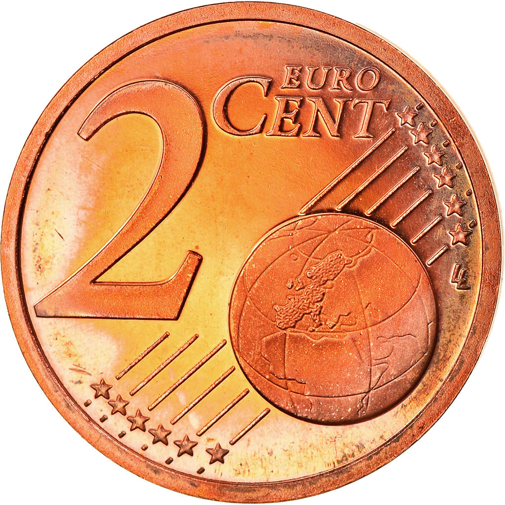 France, 2 Euro Cent, 2002, Paris, Proof, MS(65-70), Copper Plated Steel