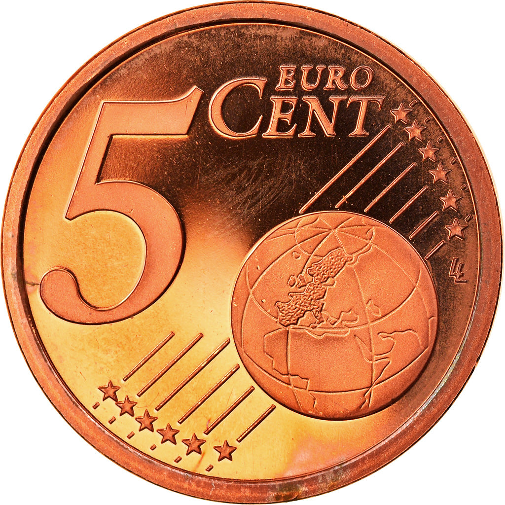 Frankrijk, 5 Euro Cent, 2002, Paris, Proof, FDC, Copper Plated Steel, Gadoury:3