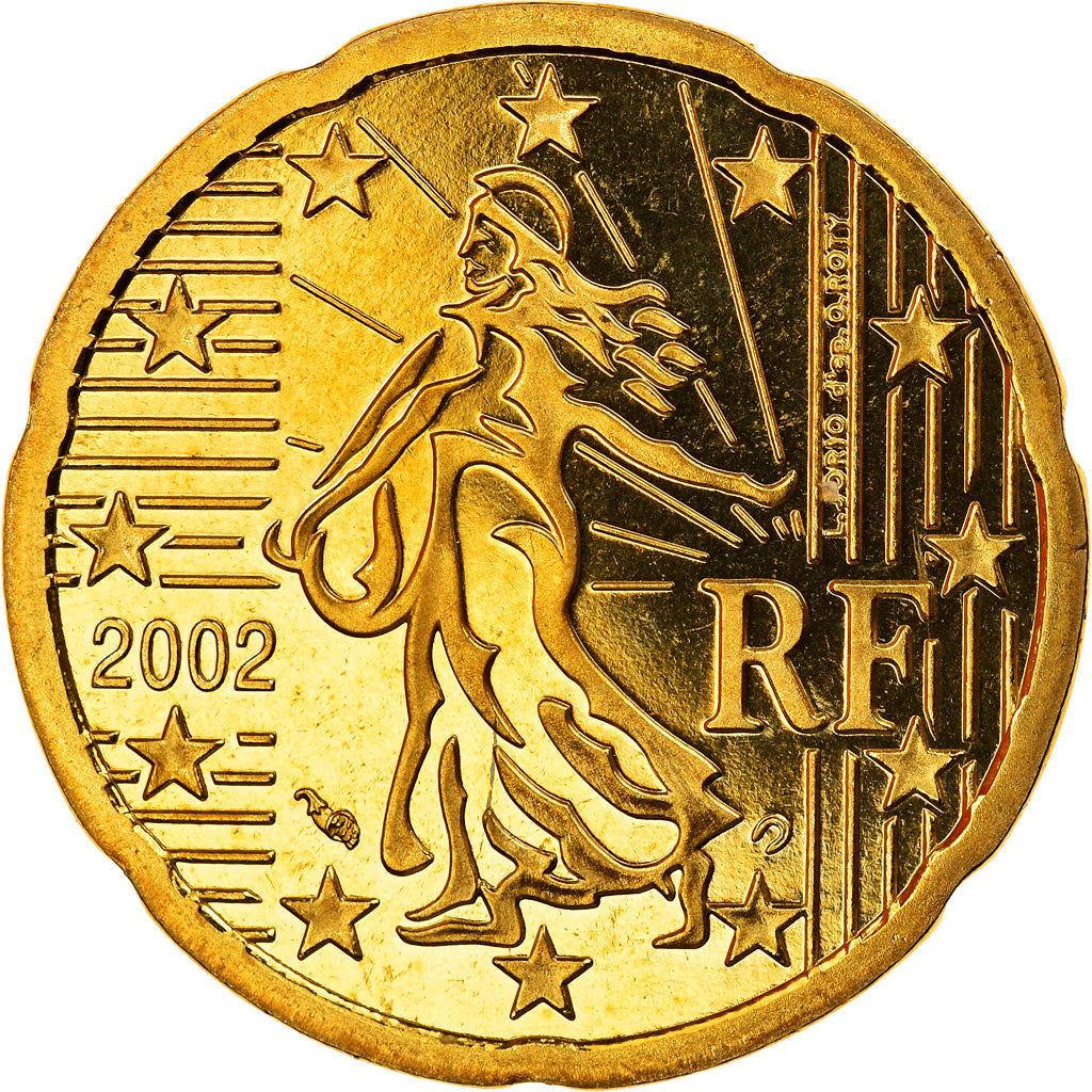 Frankrijk, 20 Euro Cent, 2002, Paris, Proof, FDC, Tin, Gadoury:5., KM:1286