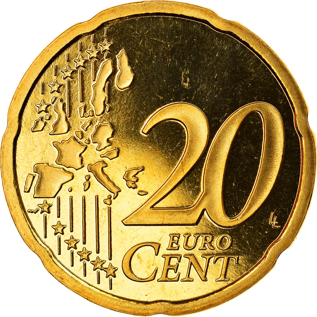 Frankrijk, 20 Euro Cent, 2002, Paris, Proof, FDC, Tin, Gadoury:5., KM:1286