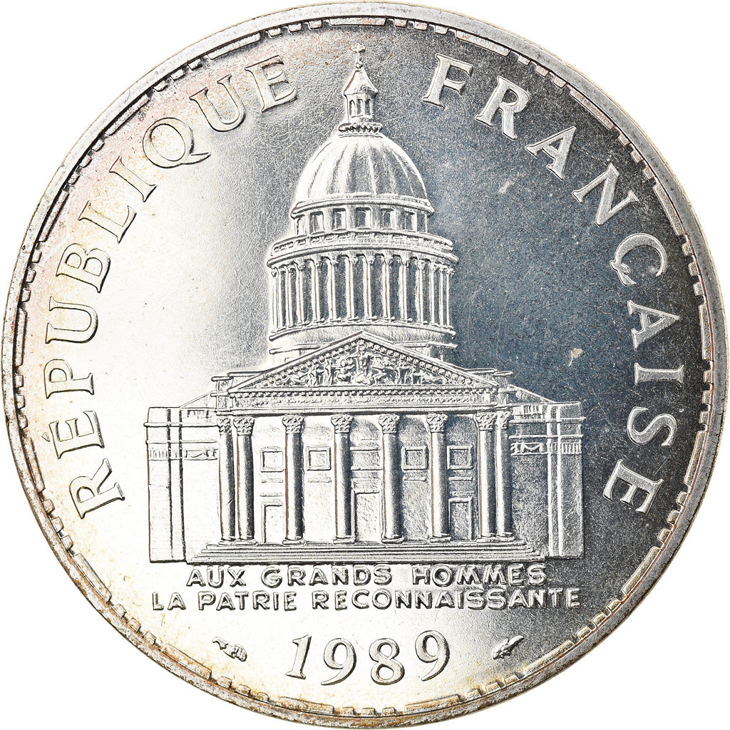 Moneta, Francia, Panthéon, 100 Francs, 1989, Paris, FDC, Argento, KM:951.1