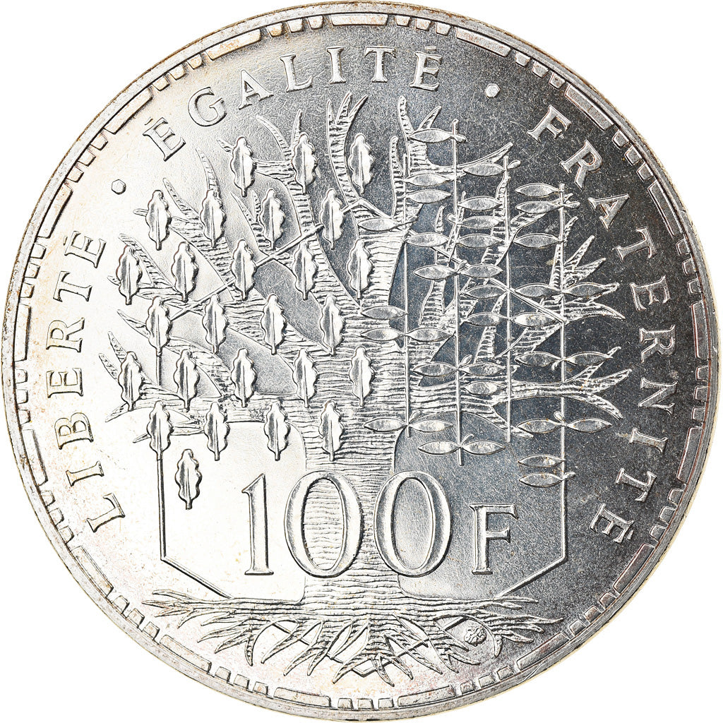 Moneta, Francia, Panthéon, 100 Francs, 1989, Paris, FDC, Argento, KM:951.1
