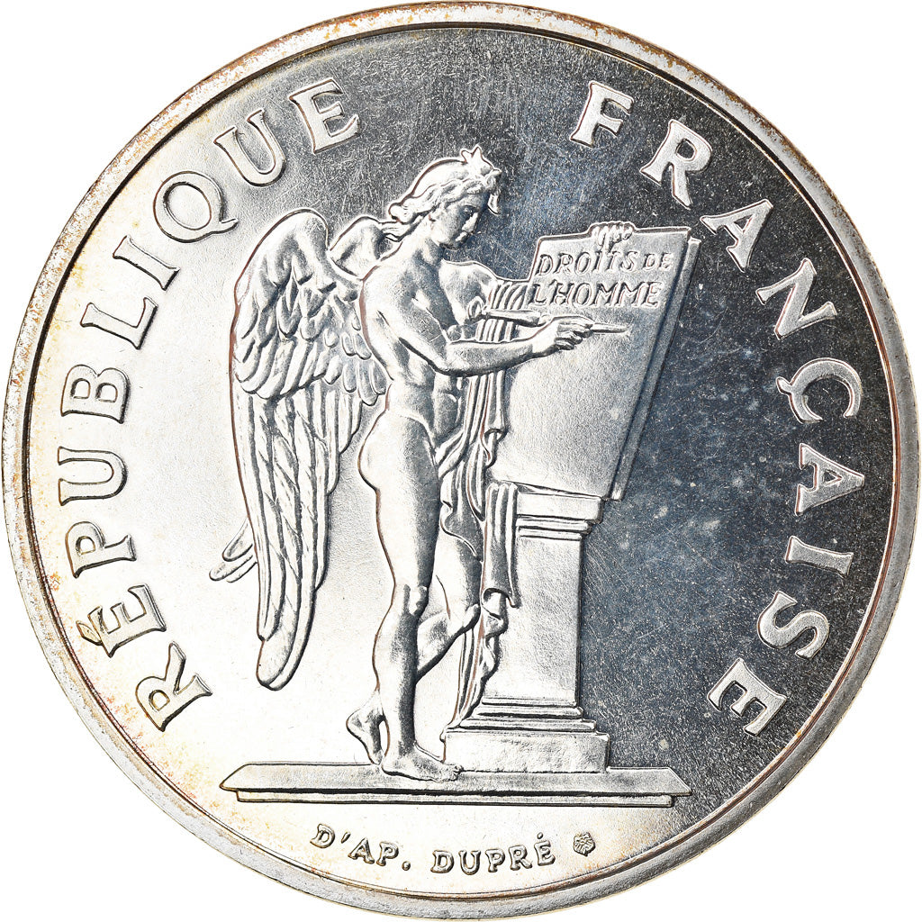 Coin, France, Droits de l'Homme, 100 Francs, 1989, Paris, MS(65-70), Silver
