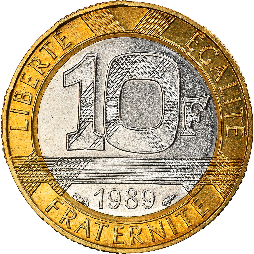 Coin, France, Montesquieu, 10 Francs, 1989, Paris, MS(65-70), Bi-Metallic