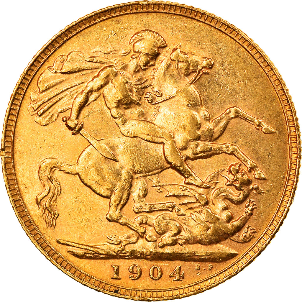 Coin, Australia, Edward VII, Sovereign, 1904, Perth, AU(50-53), Gold, KM:15