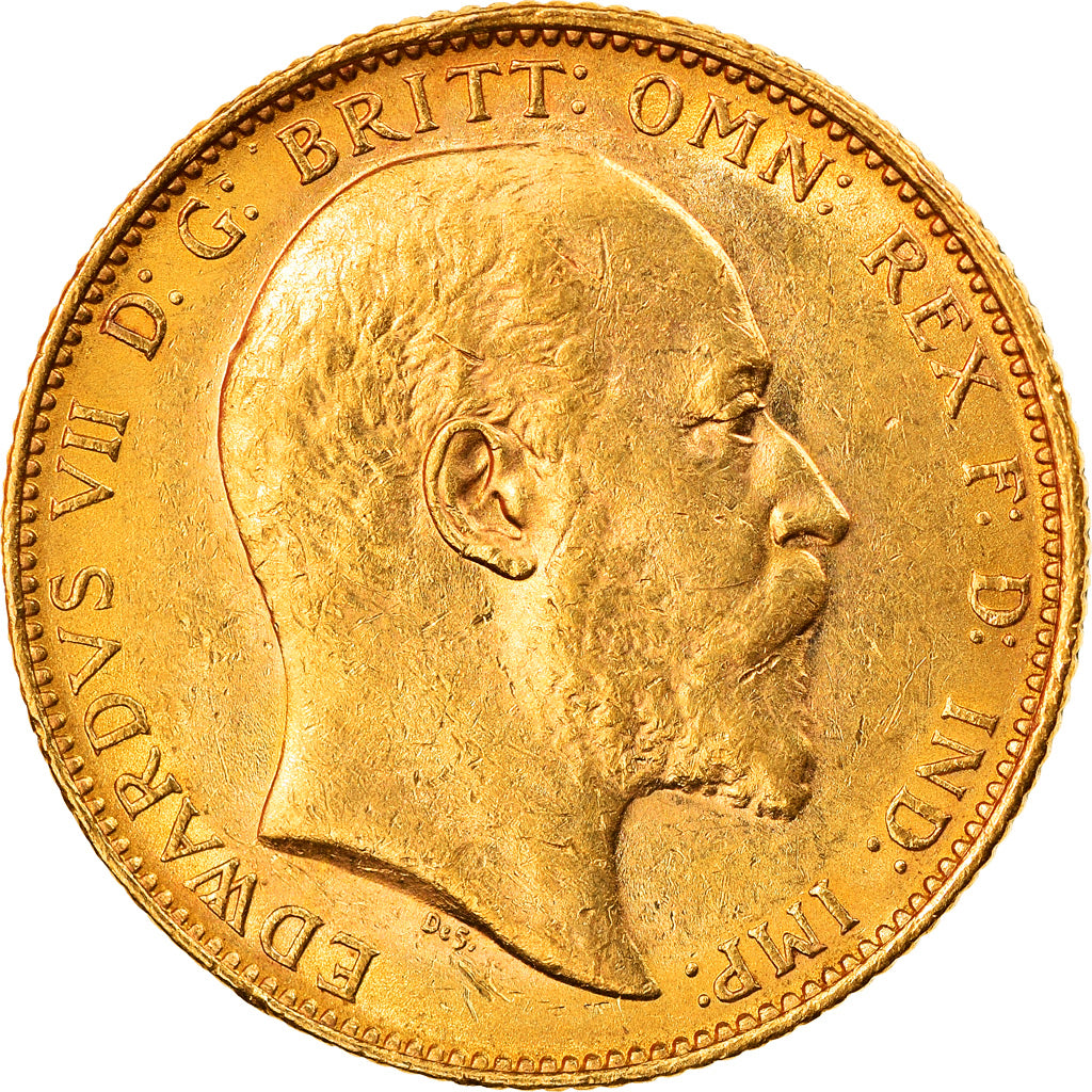 Coin, Australia, Edward VII, Sovereign, 1902, Melbourne, AU(50-53), Gold, KM:15