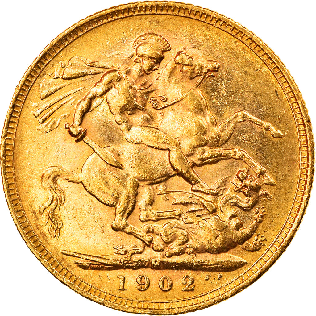 Coin, Australia, Edward VII, Sovereign, 1902, Melbourne, AU(50-53), Gold, KM:15