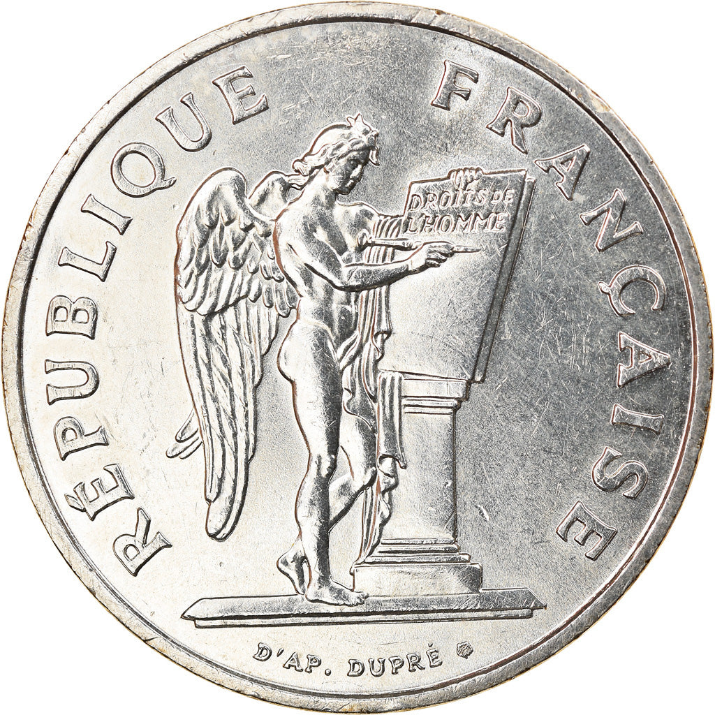 Moneta, Francia, Droits de l'Homme, 100 Francs, 1989, SPL-, Argento, KM:970